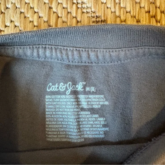 Cat & Jack Kids Tee - Gray with Multicolor Floral Design M - Picture 2 of 2